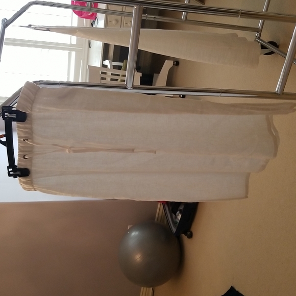 Eileen Fisher organic linen draw string skirt with side slits. - Picture 1 of 2
